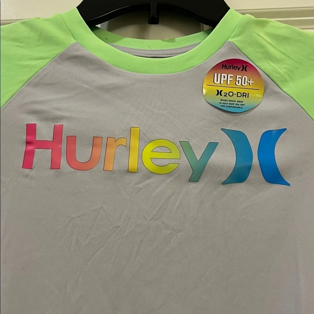 Hurley Kids Rashguard - Gray and Light Green